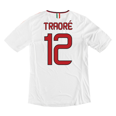 13-14 AC Milan #12 Traore Away White Soccer Shirt - Click Image to Close